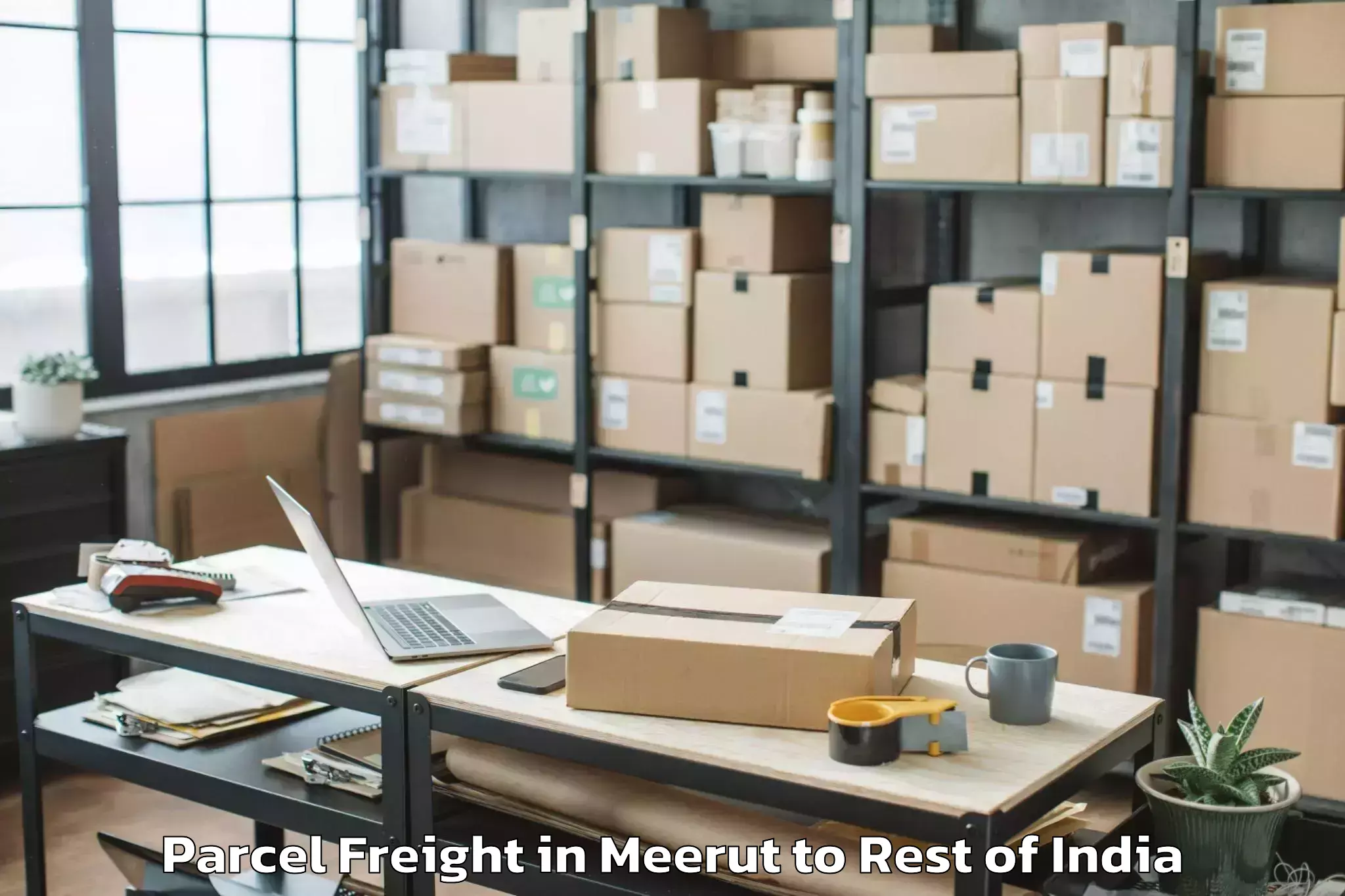 Top Meerut to Mella Chervu Parcel Freight Available